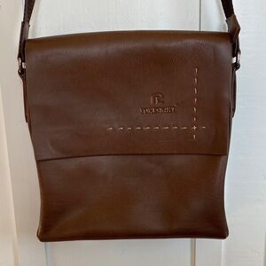 NWOT Vintage Foresight Brown Leather Postal Messenger Magnetic Closure Bag